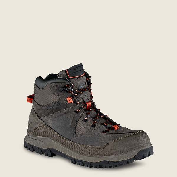 Red Wing Hiking Bot Erkek - Trbo - 5-Inch Waterproof Safety Toe - Gri Kahverengi - 14NEJSAFU